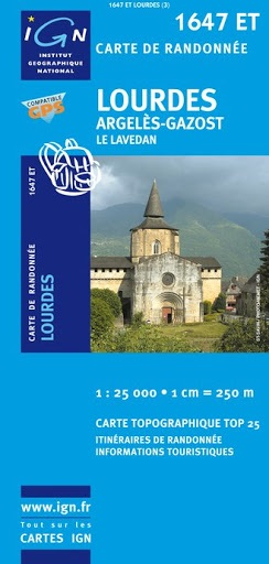 Carte IGN Lourdes Argelès